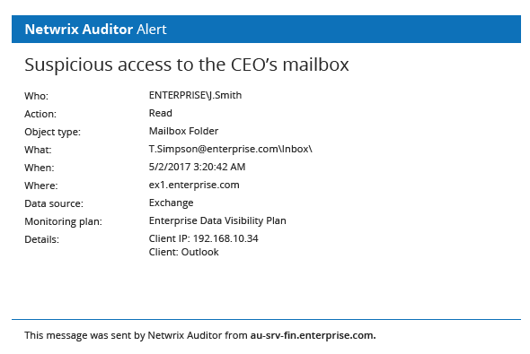 Receive alerts on critical activity