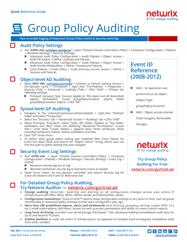 Group Policy Auditing Quick Reference Guide 0 Hot Sex Picture 5913