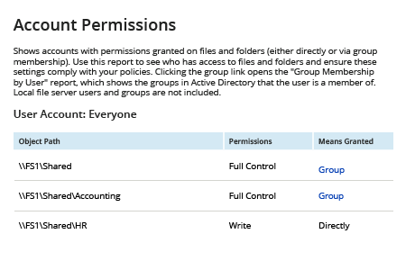 List Everyone Group Permissions with Netwrix Auditor