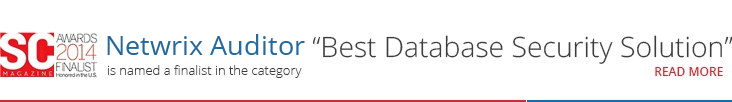Netwrix Auditor is named a finalist in the category Best Database Security Solution