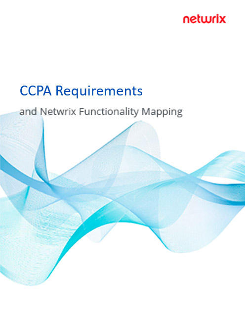 CCPA Requirements and Netwrix Functionality Mapping