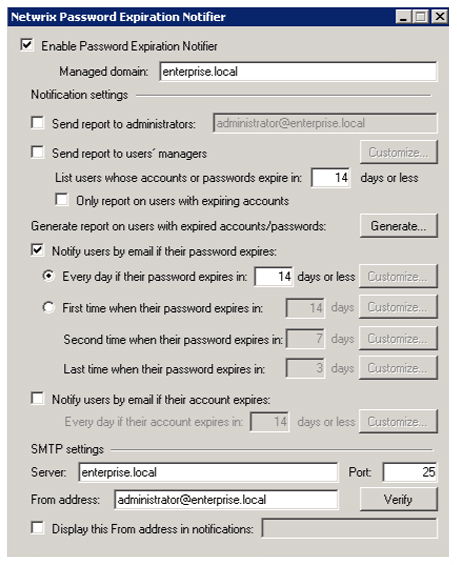 Outil Netwrix Password Expiration Notifier screenshot 2