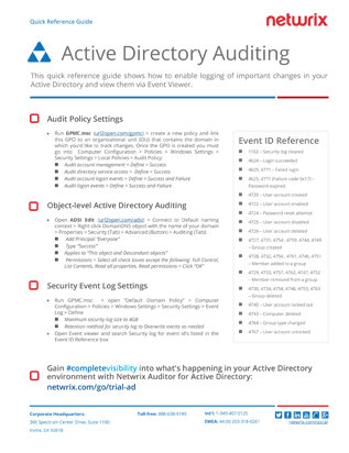 Active Directory Audit Checklist PDF cover