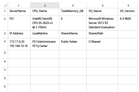 Export Server Inventory in Excel / CSV