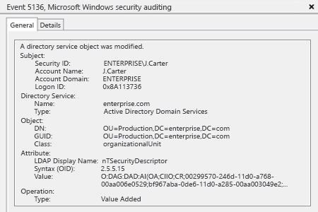 Sample Report - How to Detect Who Modified Permissions to an Organizational Unit