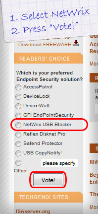 Vote for Netwrix on WindowSecurity.com Reader's Choice Poll